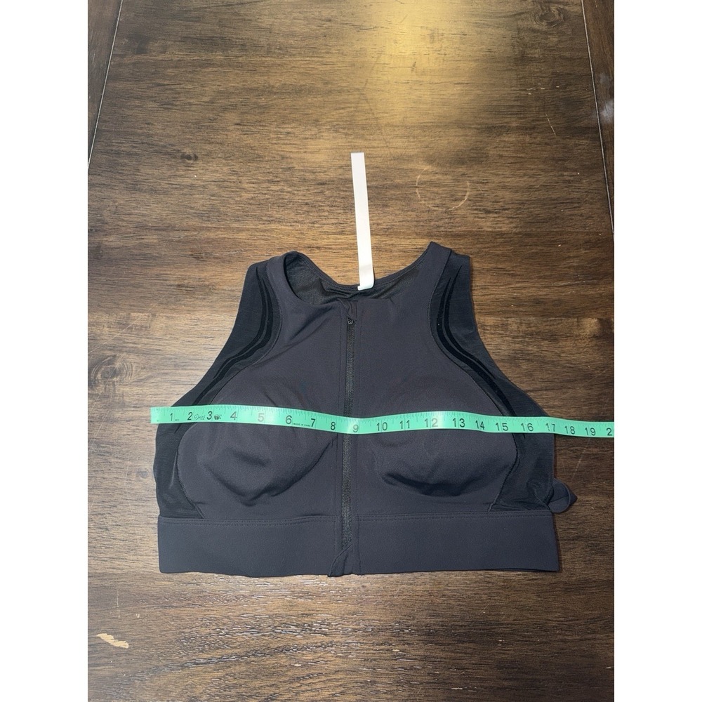 Fanka Women's L Sports Bra Black Embrace Up Wireless Wide Strap High Impact Run - Picture 7 of 8